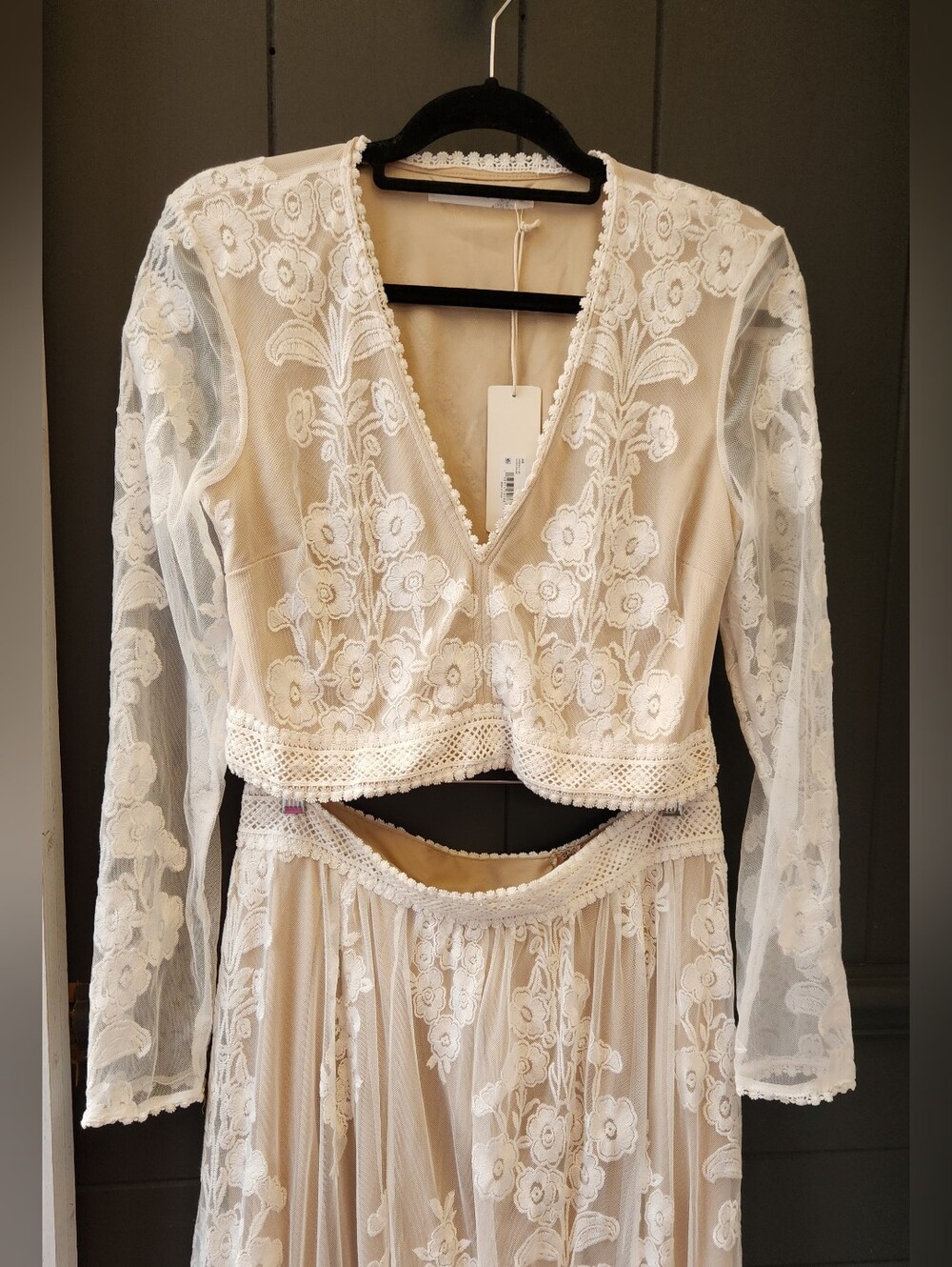 Altar'd State Cream Lace Crop Top
